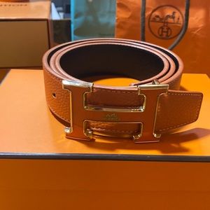 Hermes letter H orange belt